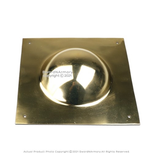 Scudo quadrato romano lega ottone calibro 9" 16 boss antichità cosplay LARP - Foto 2 di 4