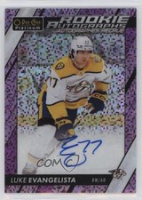 2023-24 O-Pee-Chee Platinum Rookie Violet Pixels 61/99 Luke Evangelista Auto 1zm