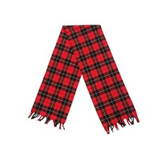 Vintage Pendelton Fringe Scarf 100 Virgin Wool Red Tartan Plaid Made in USA