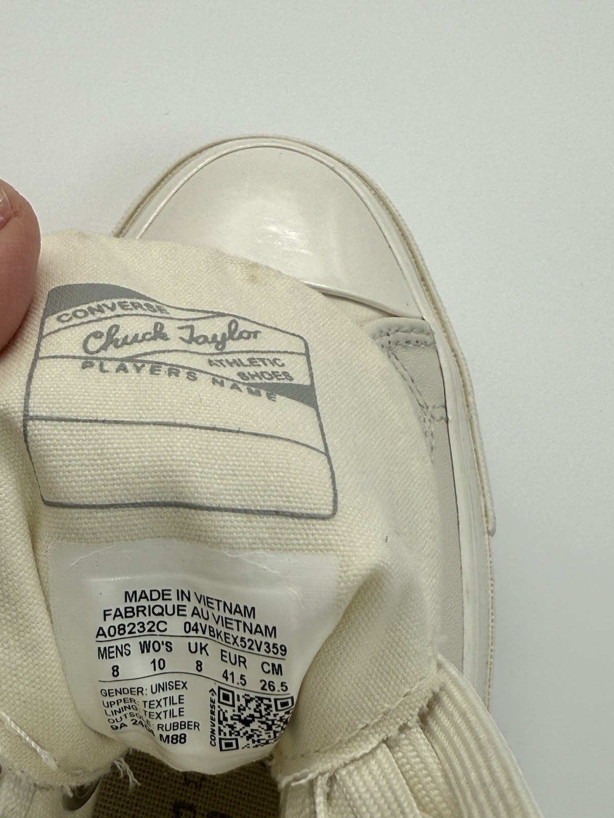 Converse White Gold Leather Trim High top Unisex Men’s 8 Women’s  Size 10 thumbnail 16