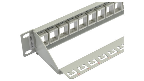 Panel krosowy pusty RACK 19 1U na 24 moduły keystone UTP szary - Zdjęcie 1 z 1