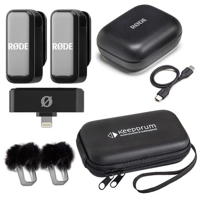 Rode Wireless Micro Drahtloses Mikrofon-System iOS Lightning mit Softcase Tasche - Bild 1 von 4
