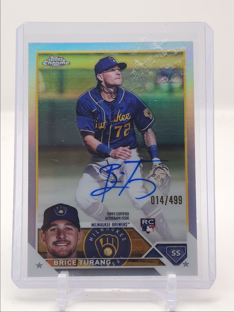 BRICE TURANG 2023 TOPPS CHROME ROOKIE REFRACTOR RC AUTO /499 Q4408