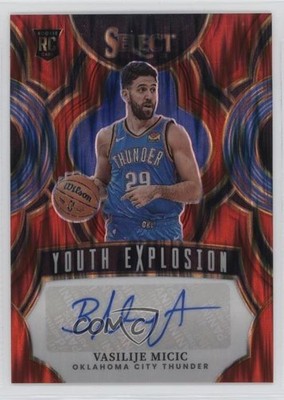 2023-24 Panini Select Red Flash Prizm 33/49 Vasilije Micic Rookie Auto RC ms9