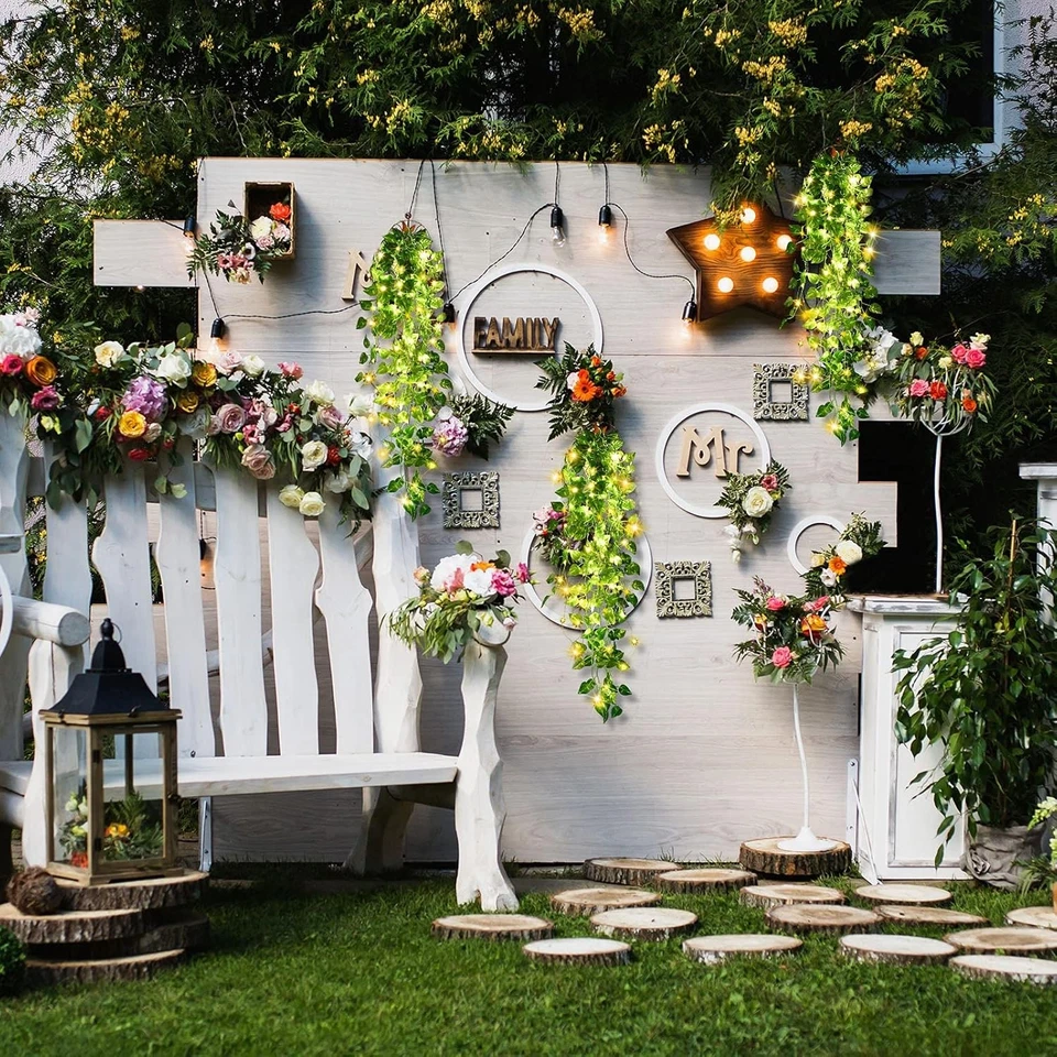 Plantas colgantes artificiales de 3 piezas de hojas de vid de hiedra falsas de 3,3 pies Foto 2 de 4