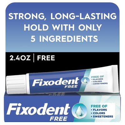 Denture Adhesive Cream, Extra Strong Hold for Full Dentures, 2.4 oz Tube