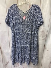 J Crew Women's Size XL Blue & White Dress