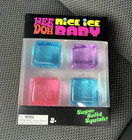 Nee Doh Nice Ice Baby Super Solid Squish Cubes 4-Pack Blue Purple Pink 3+