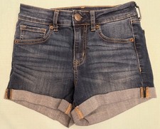 Aeropostale Aero High Rise Midi Blue Jean Shorts- Size 0 Zero - Women - Jr.