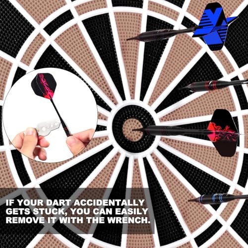 Darts Plastic Soft Tip, Professional Dart Set, 12Pcs 18Gram with 120 Extra 