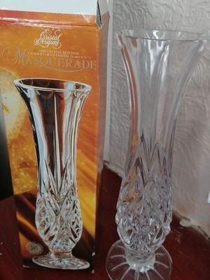 Cristal d' Arques MASQUERADE 7'' Knospenvase 24% Bleikristall klar Frankreich mit Box