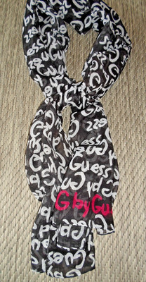 Guess Logo Scarf 70''x20'' Lightweight Sheer-Made India- NWT