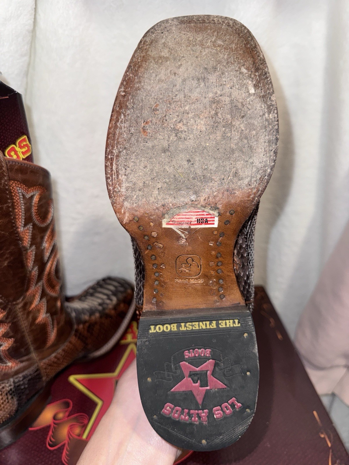 Los Altos Python Boots Men 7 EE Extra Wide Square… - image 13