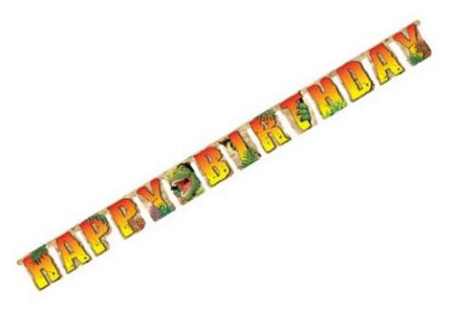 Креативная вечеринка PC295012 Баннер на День рождения с динозавром-1 шт Бумага ОранжевыйЖелтый 2990₽