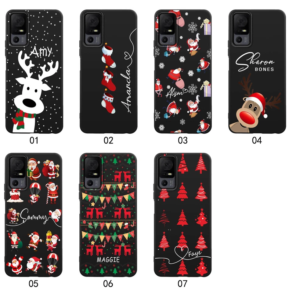 Linda funda de teléfono personalizada de Navidad para TCL Stylus 5G 50 XE 60 SE 505 K33 Foto 2 de 4