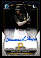2023 BOWMAN CHROME ENMANUEL TERRERO CPA-ETO 1ST RC AUTOGRAPHS PITTSBURGH PIRATES
