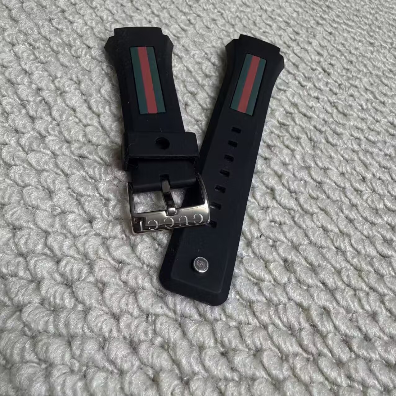 30*21MM FOR Gucci concave watch strap YA1371071 silicone rubber watch strap logo