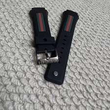 30 21MM FOR Gucci concave watch strap YA1371071 silicone rubber watch strap logo
