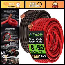 8 Gauge Wire 50ft Black/Red CCA - Automotive Power/Ground, Battery Cable, Car Au