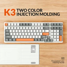 Wired K3 Mechanical Gaming Keyboard, RGB LED Backlit, 98 Keys, PBT Keycaps