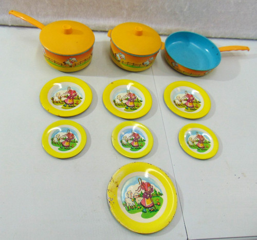 Vintage Wolverine Children Dishes " Mary Had A Little Lamb" Plates & Pans