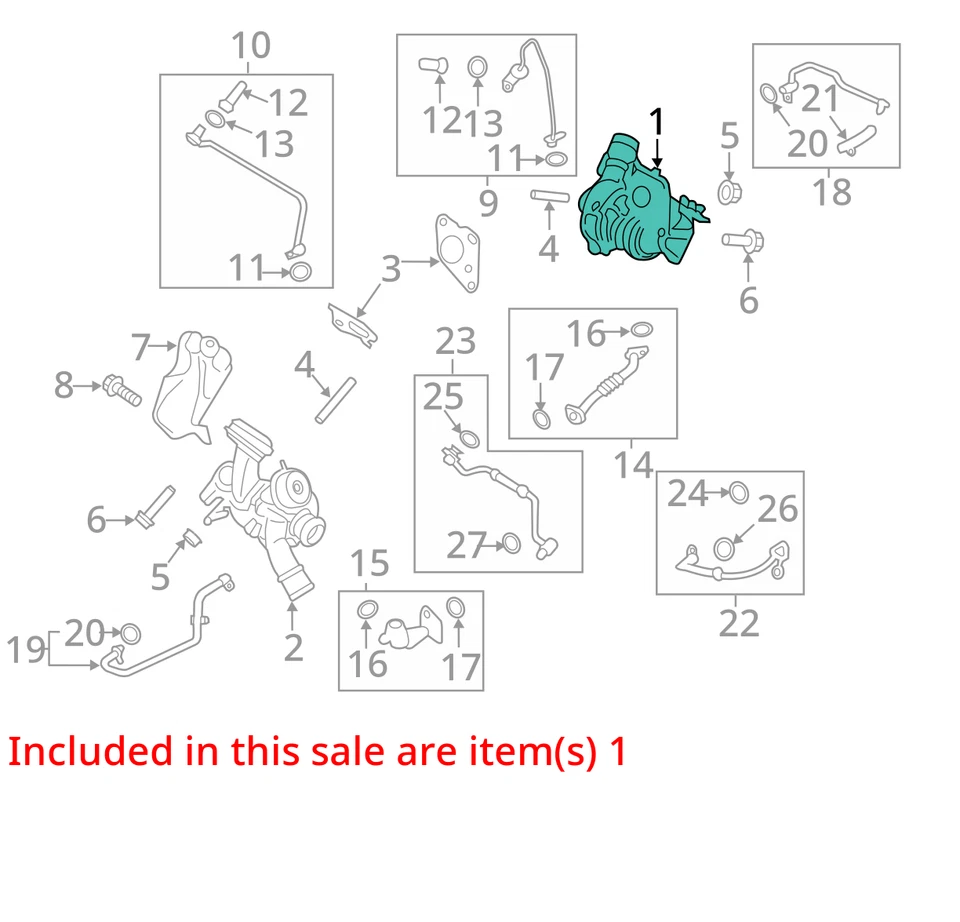 2017 Ford Edge Turbo Turbocharger OEM 52K Miles - LKQ411118158 - Image 4 of 4