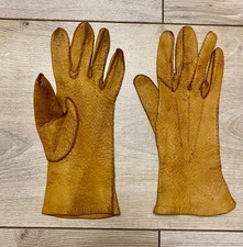 Vintage F. Bryan Ltd Worcester Real Hogskin Leather Gloves Hand Stitched Size 7