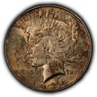 1934-D $1 Silver Peace Dollar - Original Toning - Strong Luster - AU+ - D7549