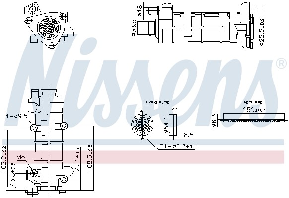 NISSENS 989458 Cooler, exhaust gas recirculation for CITROËN,IVECO