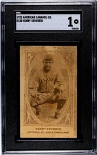 1922 E120 HENRY SEVEREID POOR AMERICAN CARAMEL SGC 1 BASEBALL ST. LOUIS BROWNS