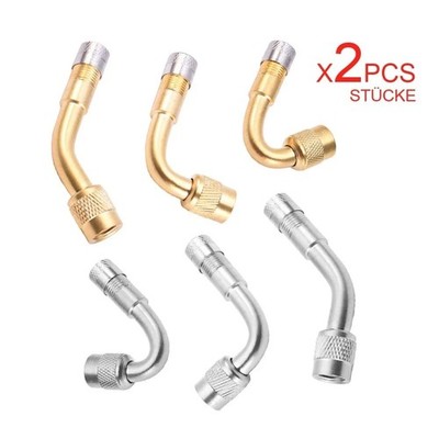 2x Reifen Ventil Verlängerung Adapter 45 90 135 Grad abgewinkelt Messing Schrader UK