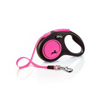 Laisse New Neon M Tape 5 m black/ neon pink Flexi CL21T5-251-S-NEOP - Photo 1/3