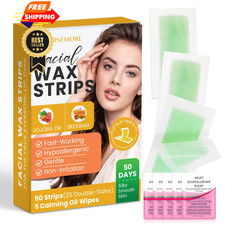 Facial Wax Strips for Hair Removal: Fast Working 1 Count Pack of 50 ,