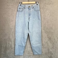 Vintage Eddie Bauer Mom Jeans Women  s 10 High Rise Tapered Leg Light Wash 90s