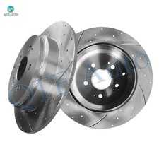 Rear 334mm Drilled Slotted Brake Disc Rotors For 2009-2015 Honda Pilot