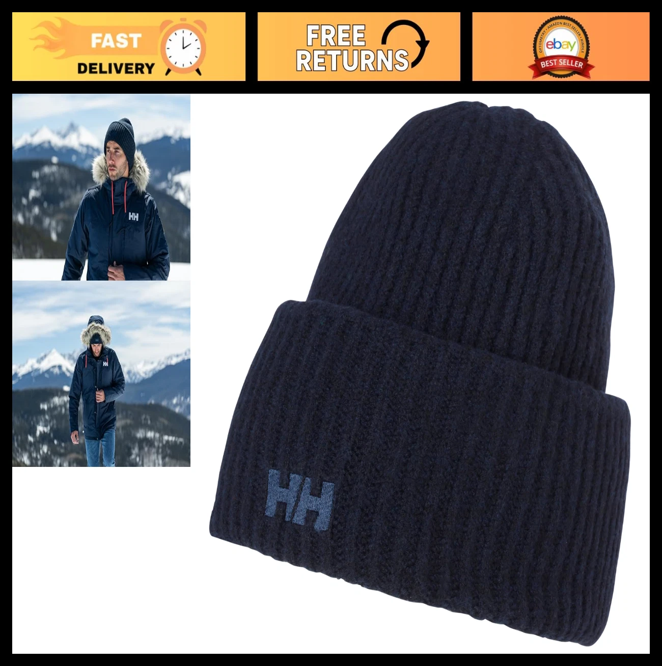 Unisex Warm Winter Knit Beanie - Soft Ribbed Hat for Outdoor Activities, Stylish