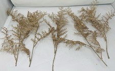 5 Floral Roses Gold Glitter Stems 17  Long