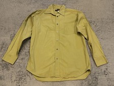 Banana Republic Shirt Mens Medium Green Solid Long Sleeve Button Pocket Career