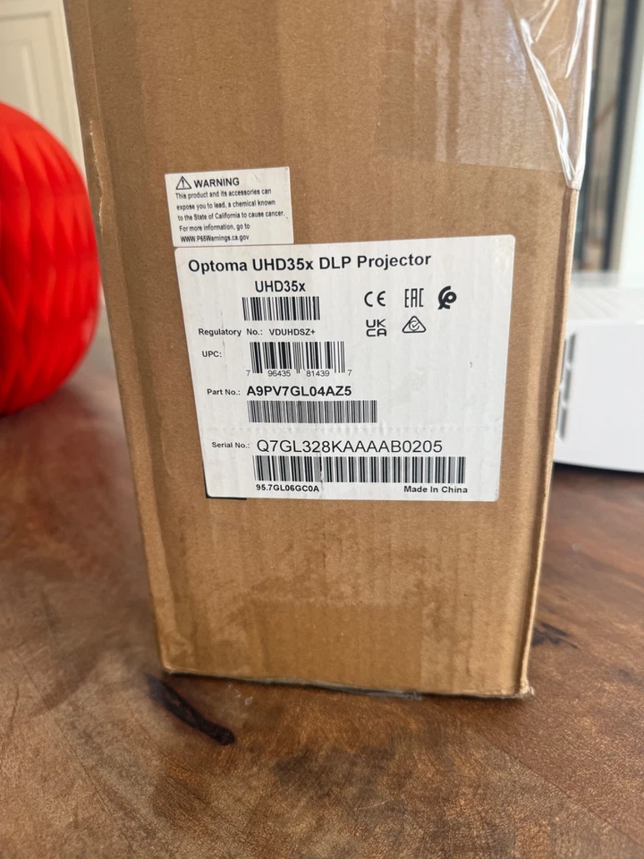 NEW Open Box Optoma UHD35x Ultra HD 3600 Lumen DLP Projector - Image 3 of 4