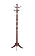 Cherry Finish Wooden Coat Rack 6 Peg Entryway Decor Hat Jacket Scarf Hanger Home