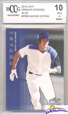 SHOHEI OHTANI 2018 Leaf Premier Rookie#PR5 BLUE PARALLEL RC #/50 BECKETT 10 MINT