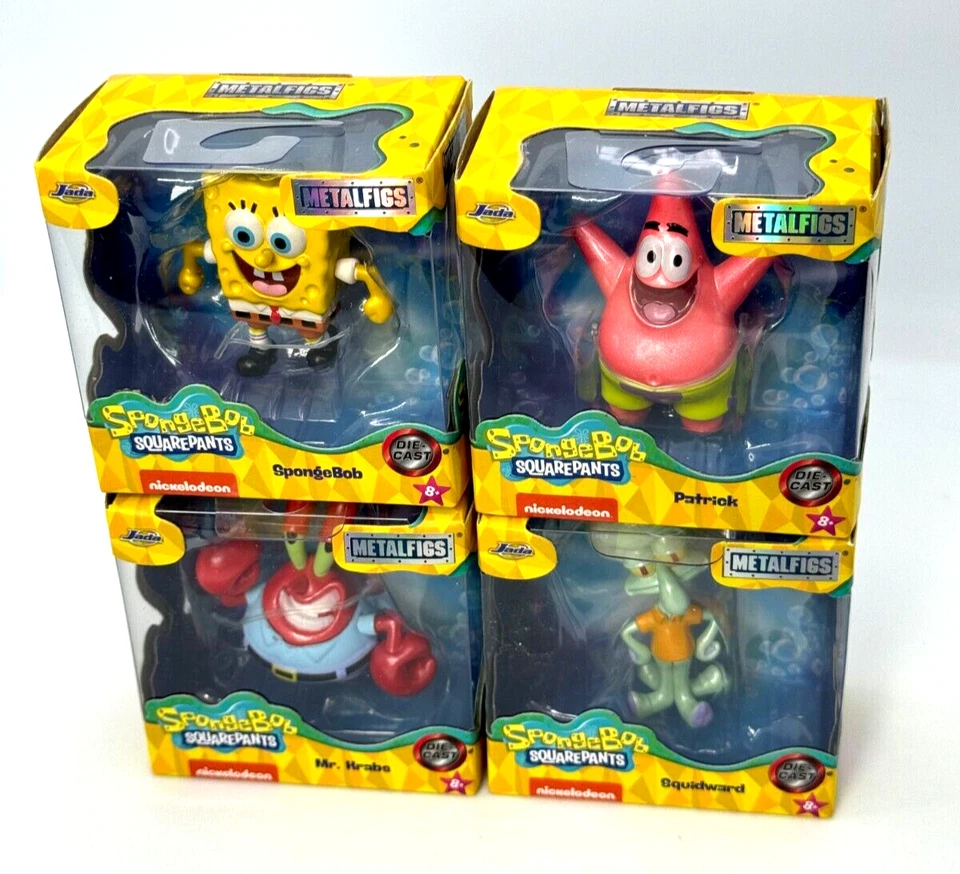 Bob Esponja Calça Quadrada Patrick Krabs Lula Molusco Metalfigs Figura 2,5 polegadas Lote de 4 - Imagem 3 de 4