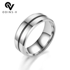 Fashion Mens Women Wedding Band Silver Celtic Dragon Titanium Steel Minimal Ring