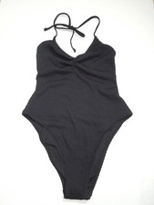 NEW AMERICAN EAGLE AERIE SMALL 1pc BLACK SWIMSUIT CHEEKIEST BOTTOM UPF 50