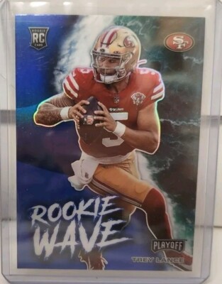 2021 Panini Playoff Trey Lance Rookie Wave Rookie Card #RW-TLA 49ers
