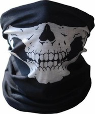 Black Seamless Skull Tubular Mask Bandana Motorcycle Scarf Biker Headband