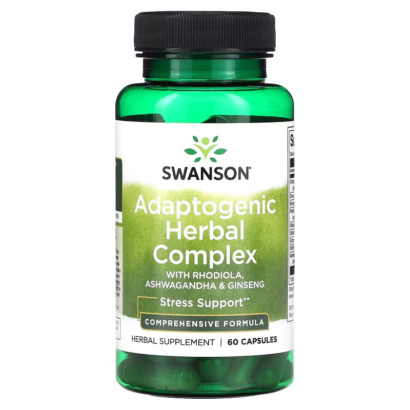 Swanson Adaptogenic Herbal Complex with Rhodiola 60 Capsules | Stress Support