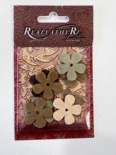 Realeather Jewelry Suede Flowers Assorted J7046-08 - 8 Pieces Leather Crafts NEW