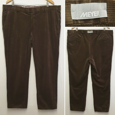 MEYER HOSEN SYDNEY STRETCH CORDUROY CORD BROWN TROUSERS SIZE W40 x L30 WAIST 40