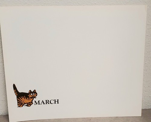 B Kliban Vintage Print "TICKLE TOES CAT" FEB 1980 Cat Calendar Book 1981 - Picture 3 of 6